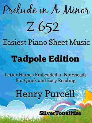 cover image of Prelude in a Minor Z 652 Easiest Piano Sheet Music Tadpole Edition